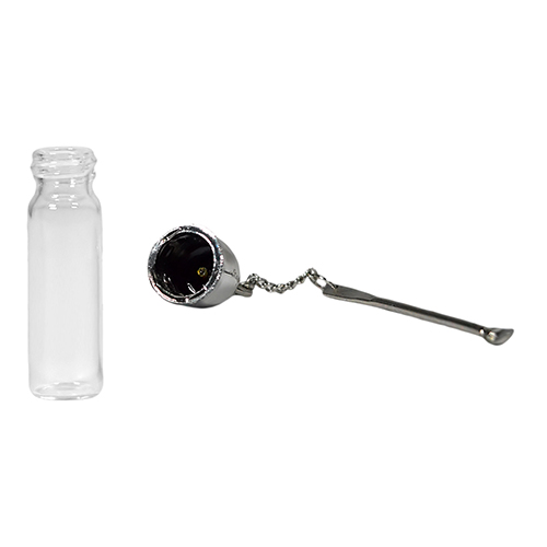5ml Secrete Glass Snuff Bottle With Metal Spoon Snorting Snorter Bullet Container Pill Case