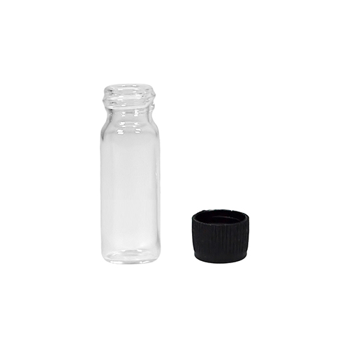 5ml Glass Vial White Black Cap 