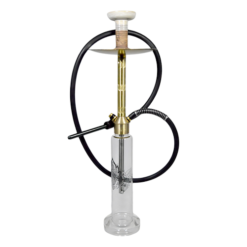 Brass  Hookah With  Silicon Pipe 28inch (100% Brass Metal)