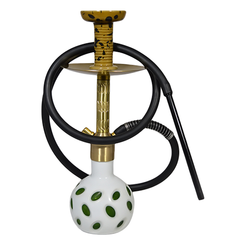  Brass Hookah  With Silicon Pipe (100% Brass Metal) 16inch 