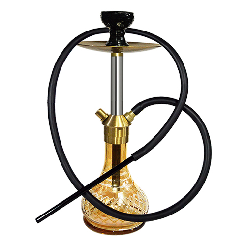  Golden  Brass  Hookah  With Silicon Pipe (100% Brass Metal) 17inch 