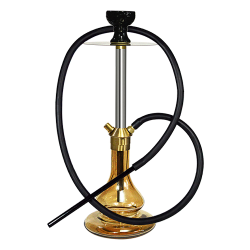 Golden  Brass  Hookah  With Silicon Pipe (100% Brass Metal) 18inch 