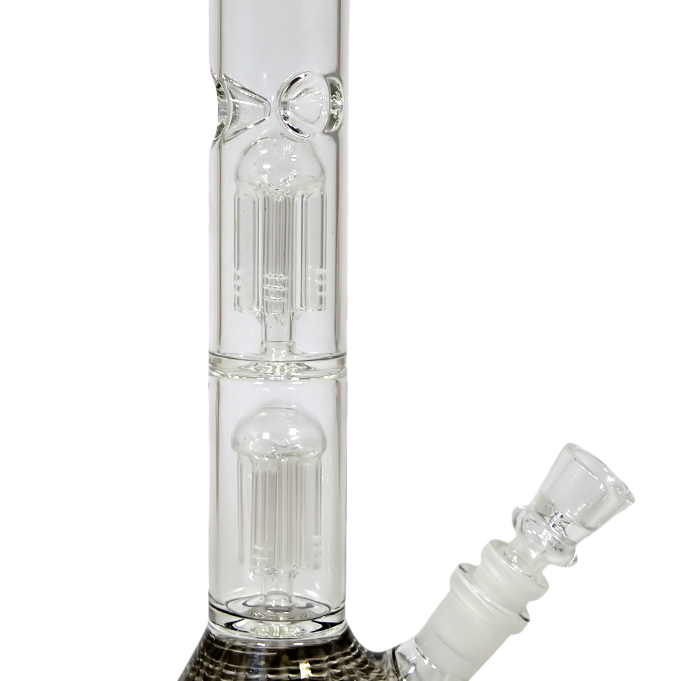 12 Inch Printed Color Double Percolator Glass Bong