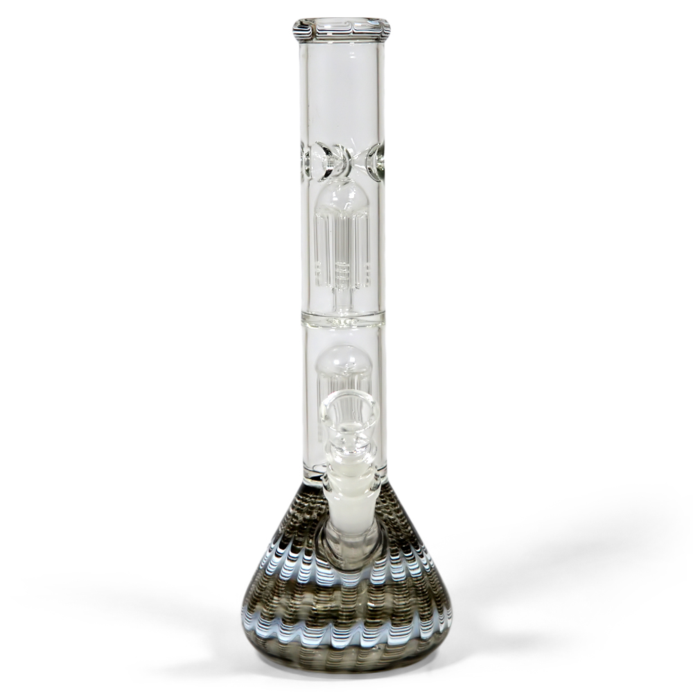 12 Inch Printed Color Double Percolator Glass Bong