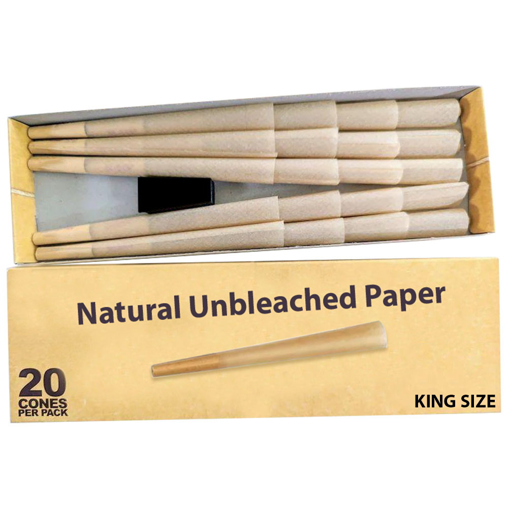 Natural Brown Paper Cones (20CT) King Size 109mm/26mm