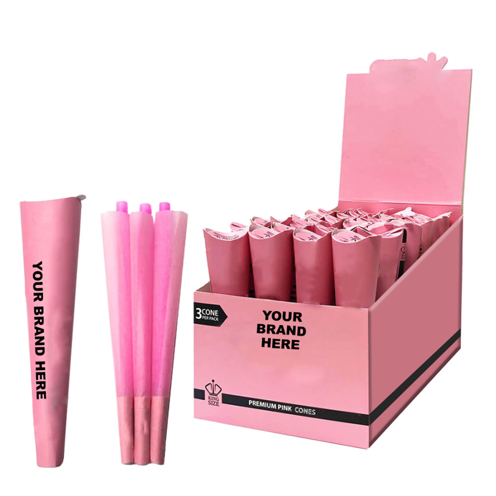 Classic Pink Paper Cones King Size 109mm/26mm 32X3 Cones 