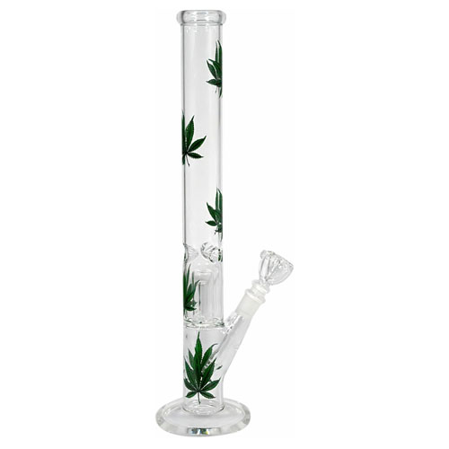 16 Inch Glass Water Pipe Ice Bong with Sticker 