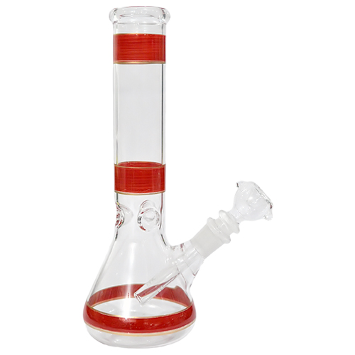 10 Inch Printed Color Smoking Glass Ice Bong  (Transparent)