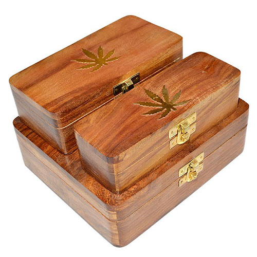 Wooden Rolling tray box (Leaf LOGO)