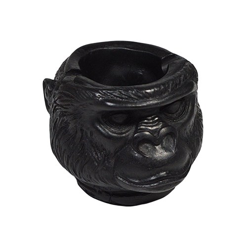 Resin Monkey Face Smoking Ashtray (Black)