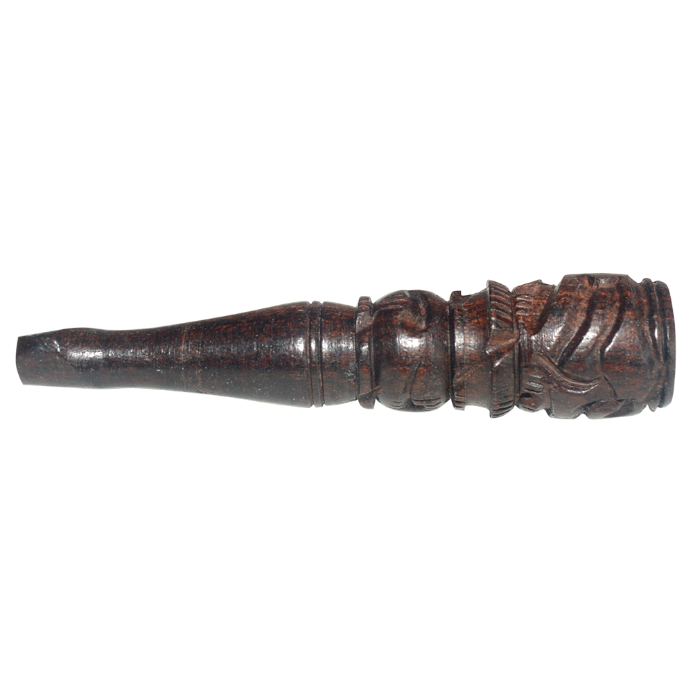 3-Inch Horn Wooden Pipe (Brown)