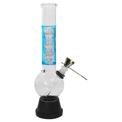 12 Inch  Australian Single Bowl Glass colour liquid Bong     