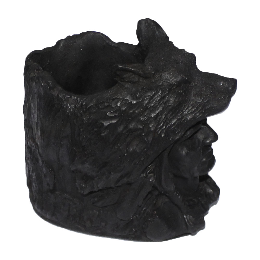 Polyresin Resin Design Shape Ashtray (Black)