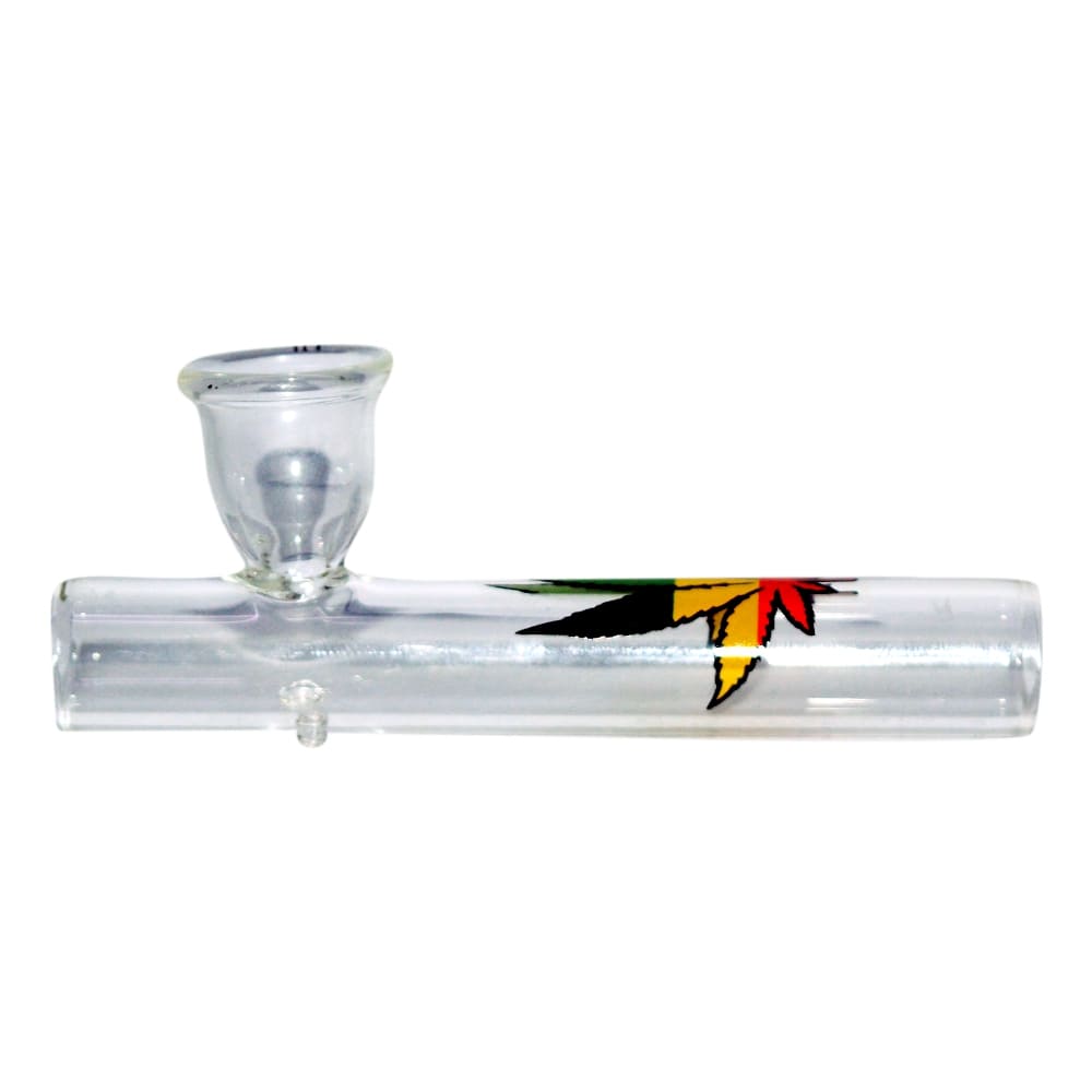 12 cm  Transparent Glass  Pipe With Sticker 