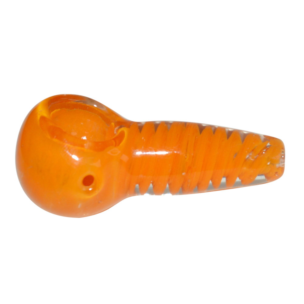 3-Inch Orange Color Glass Pipe 